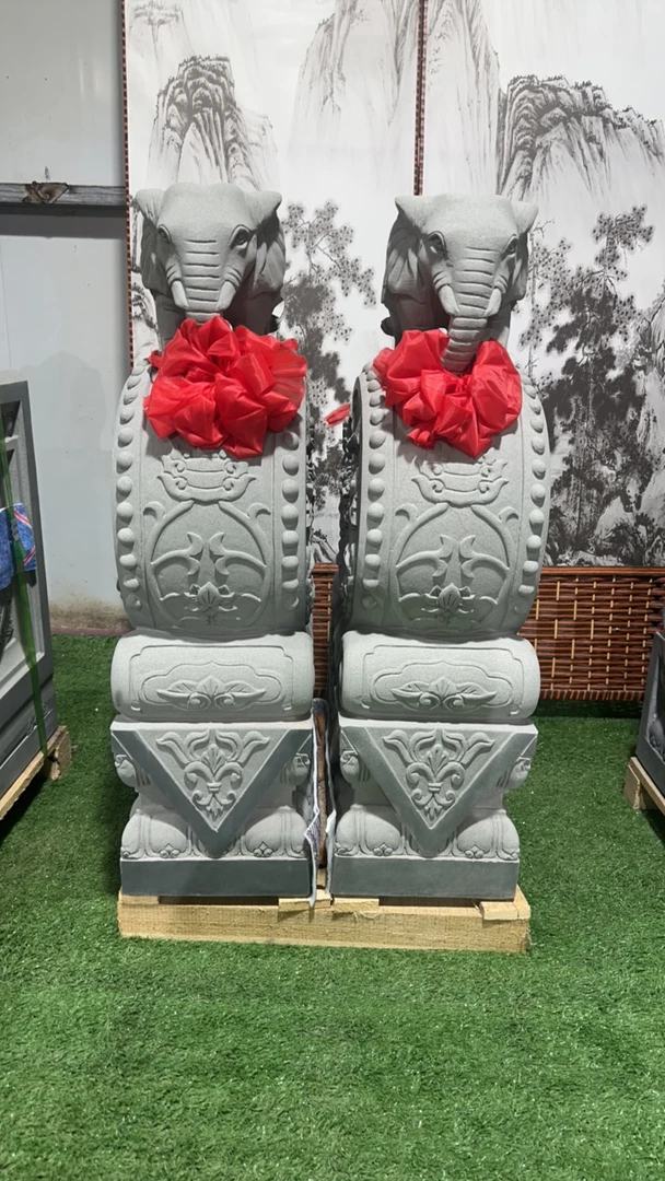 天然青石石雕门墩抱鼓石别墅酒店门口装饰摆件