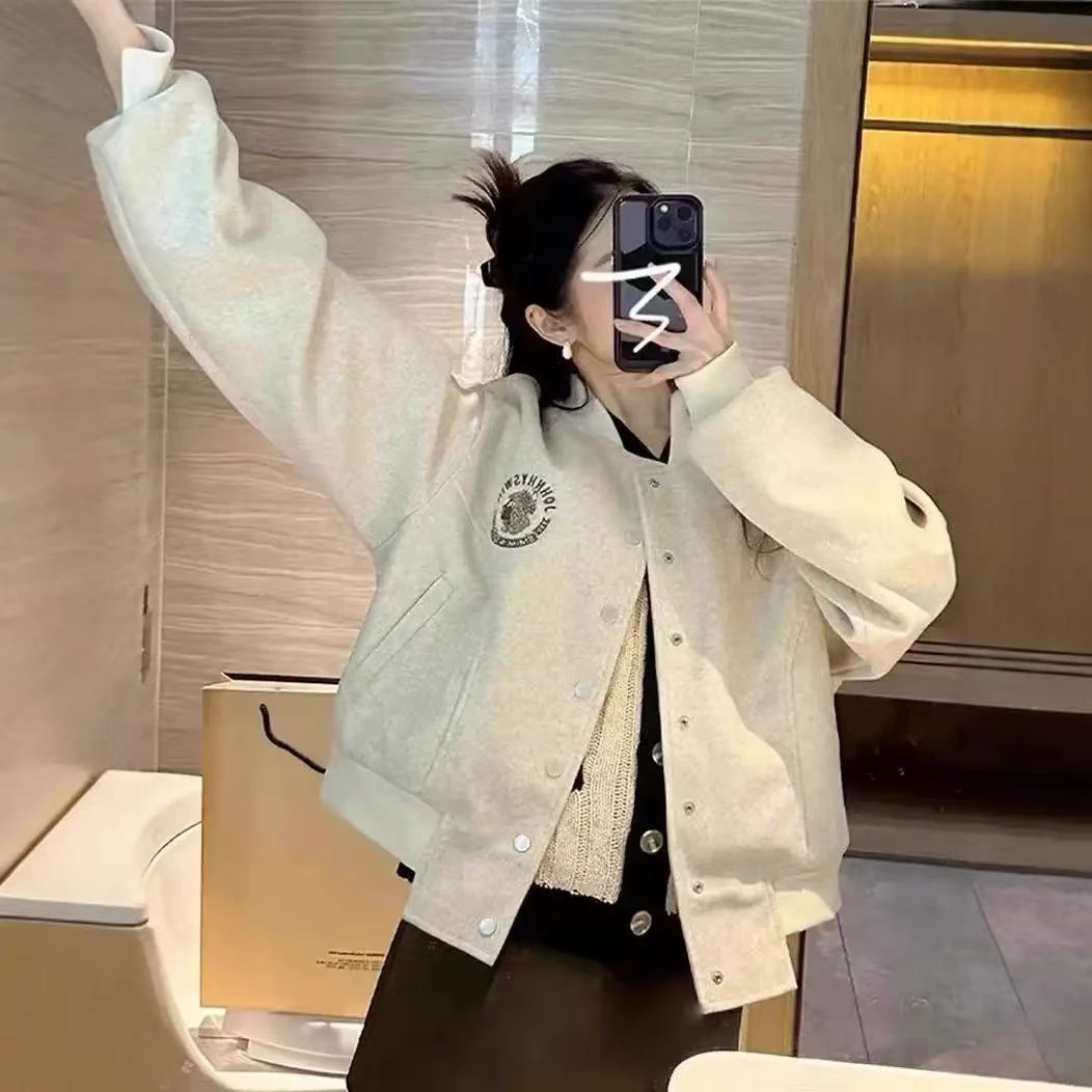 39-时尚简约大气宽松慵懒韩系夹克短外套