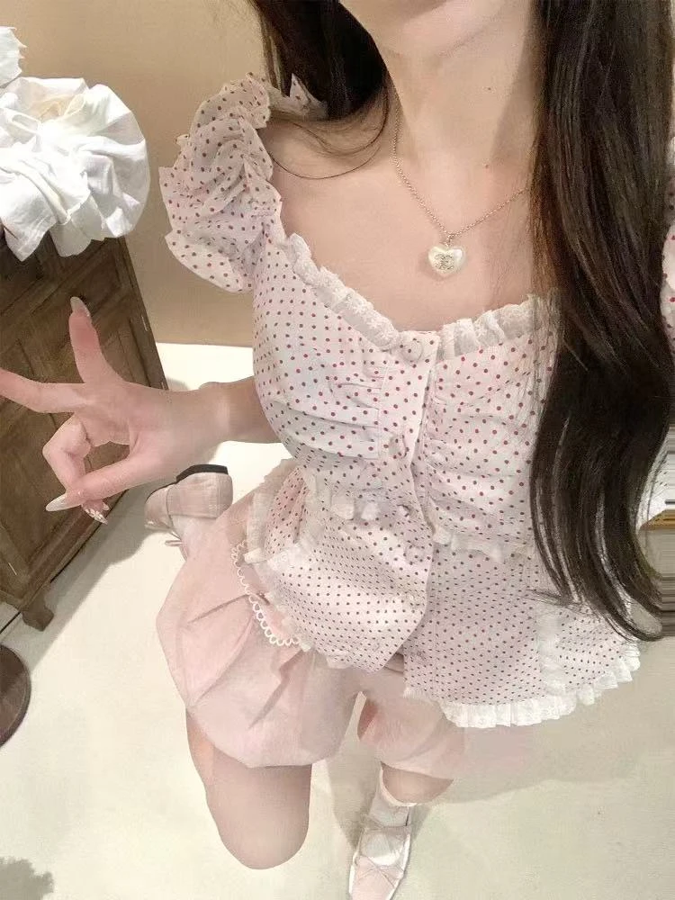 A078-爆款推荐~自留款！蕾丝边设计感无袖修身显瘦短款上衣女夏季