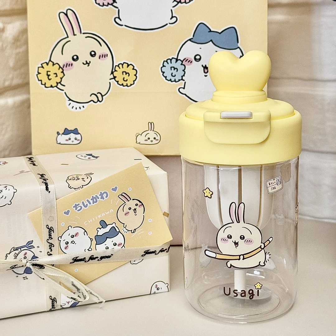 夏季新款乌萨奇水杯吉伊卡哇双饮塑料杯子小八吸管杯吉伊大容量