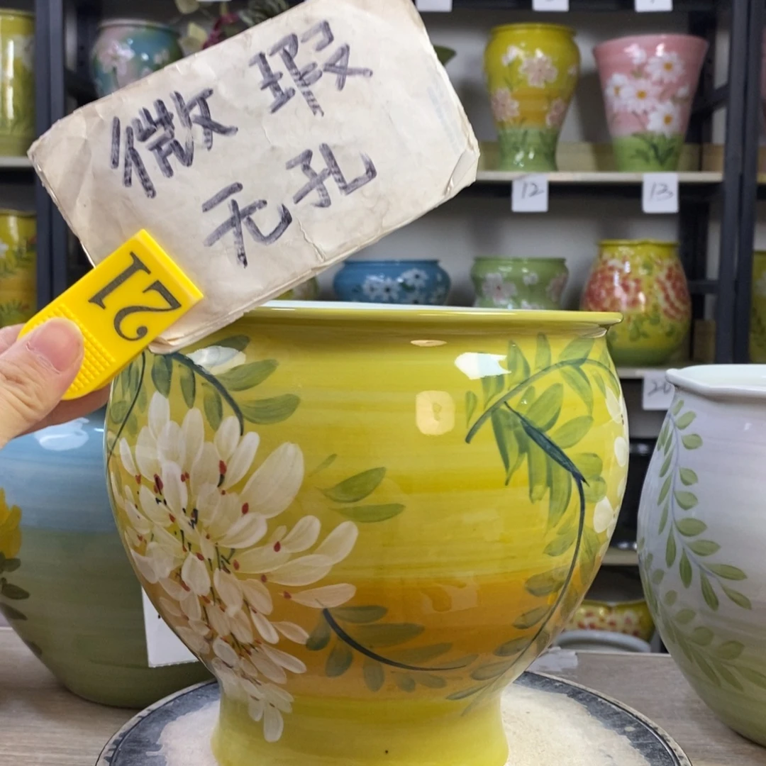 景德镇手工手绘陶瓷花盆