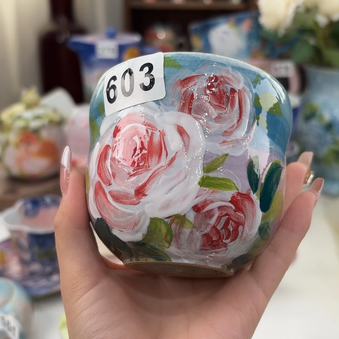 瓷片景德镇手绘高温釉下彩陶瓷茶具