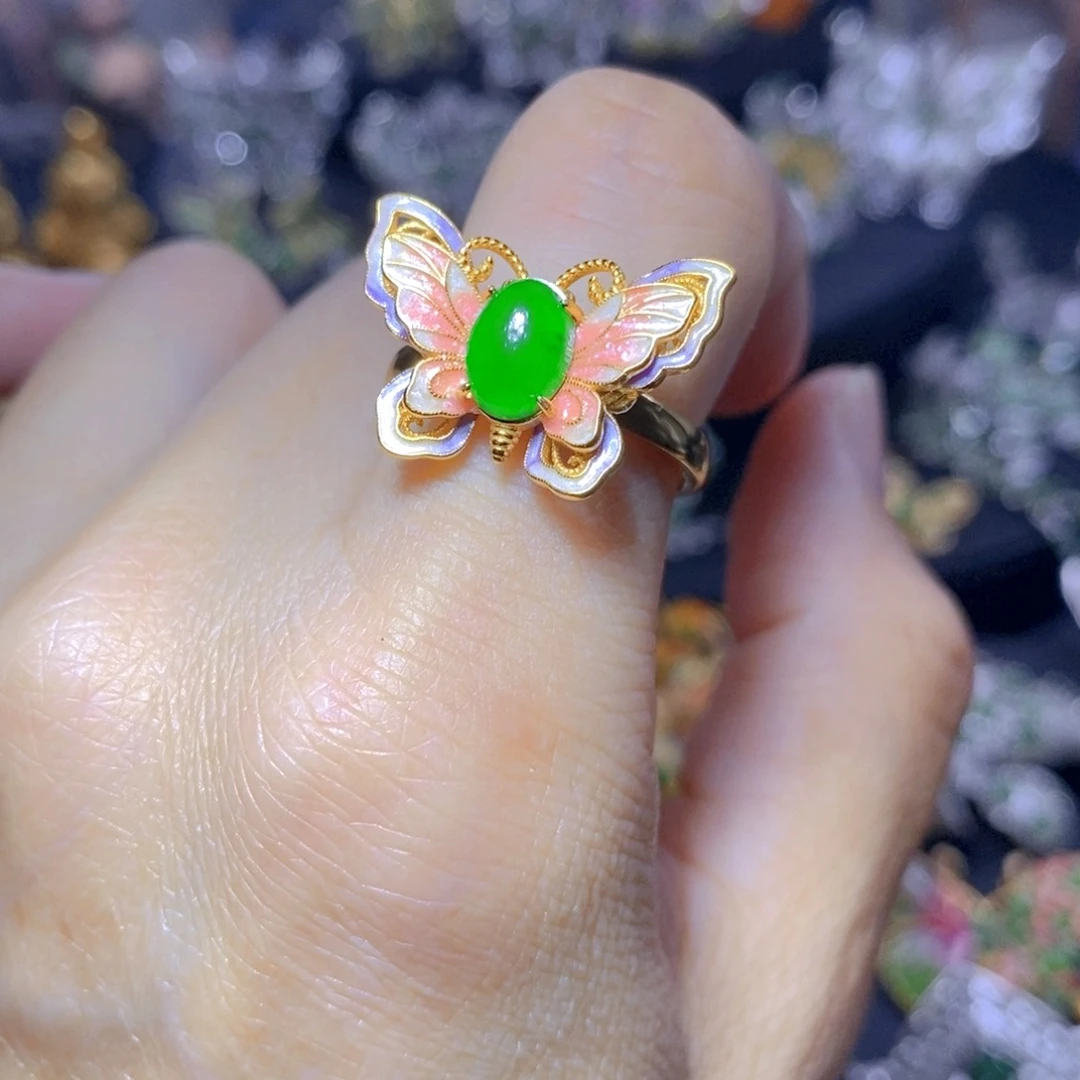 翡翠银S925镶嵌吊坠(不含链)天然翡翠