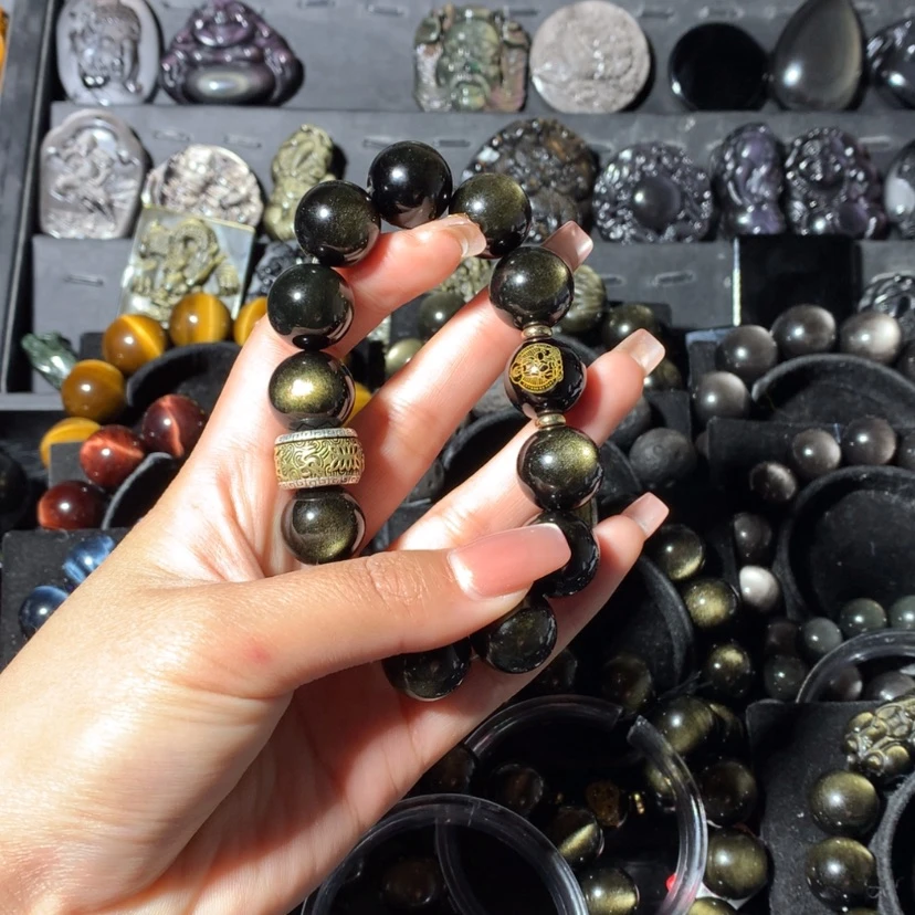 【闪购商品】黑曜岩手链未镶嵌西*