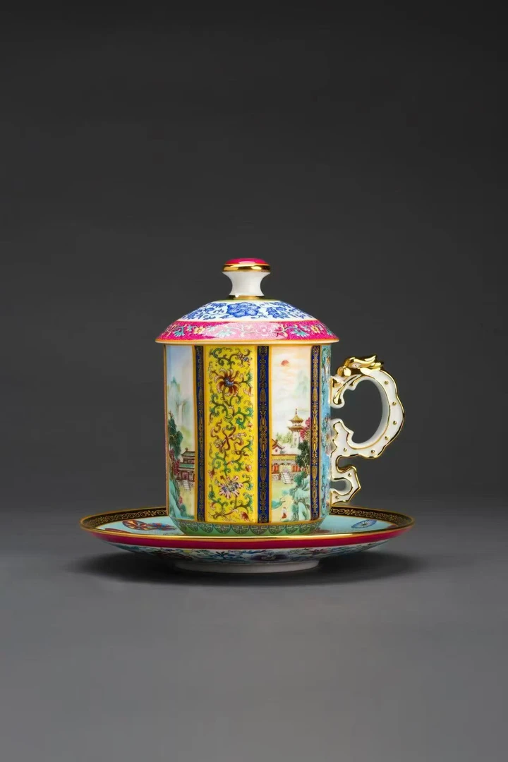 【言正正】四季山水瓷王杯