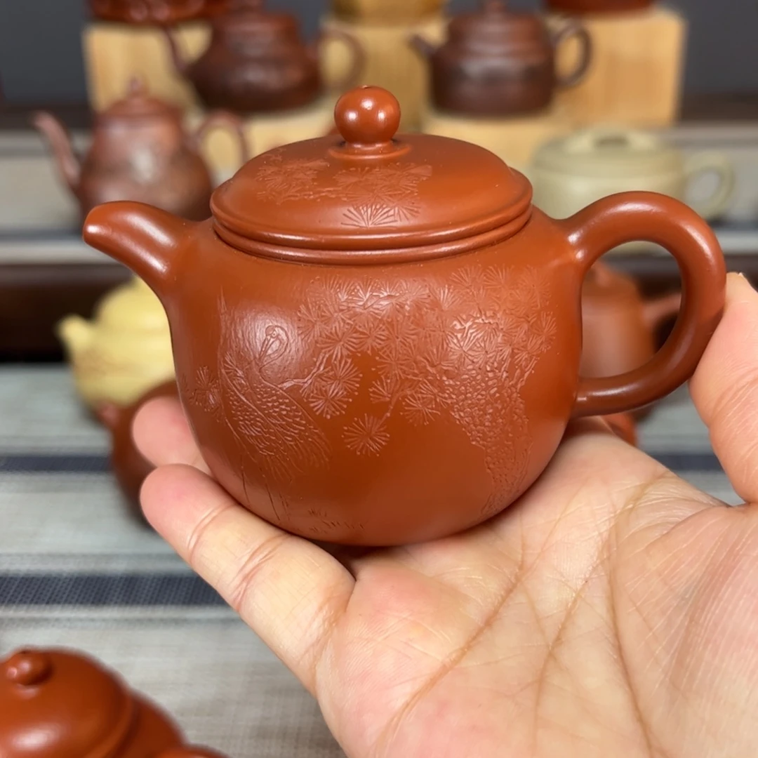 茶壶紫砂匏尊朱泥130毫升