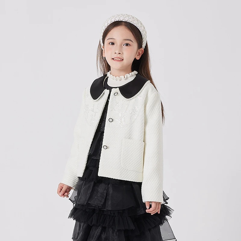 [商场同款]EP雅莹童装秋女童新款洋气时尚小香风娃娃领外套