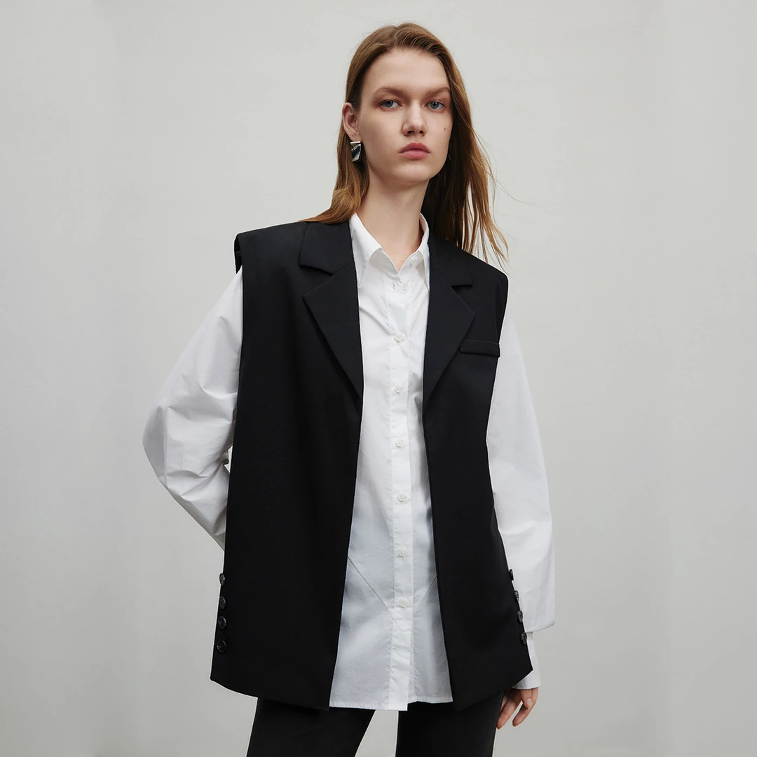 【周周专属】小众时尚西装马夹造型感无袖外搭西装外套Y400081