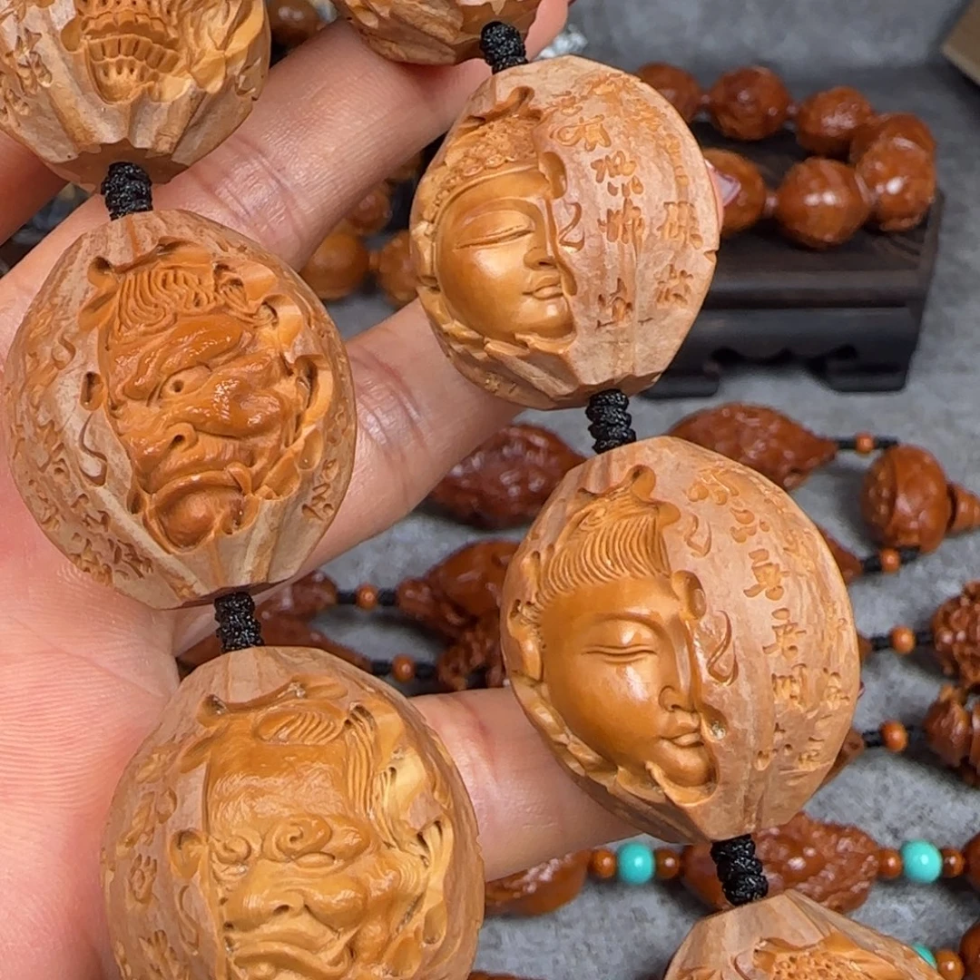 橄榄核吊坠四花油核佛魔一念