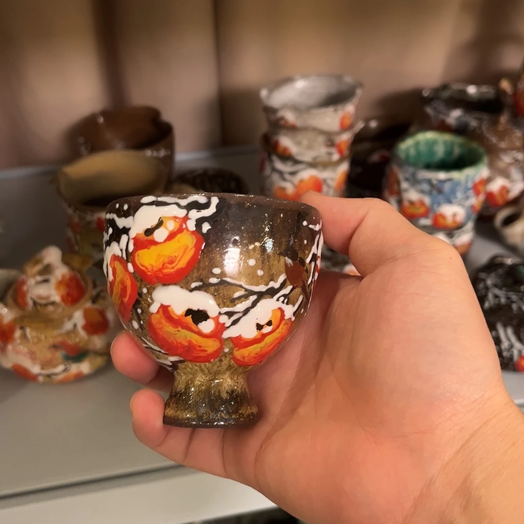 柴烧手工手绘陶瓷