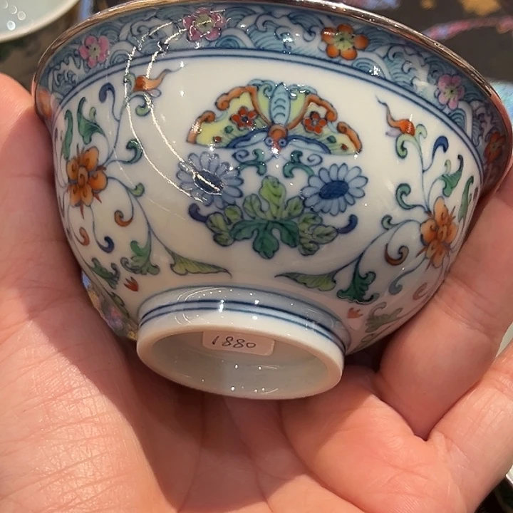 M****i钟家窑斗彩团碟包银孤品