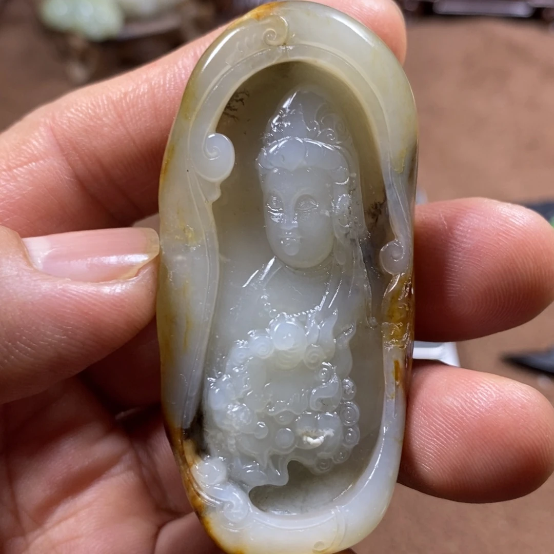 和田玉未镶嵌挂件