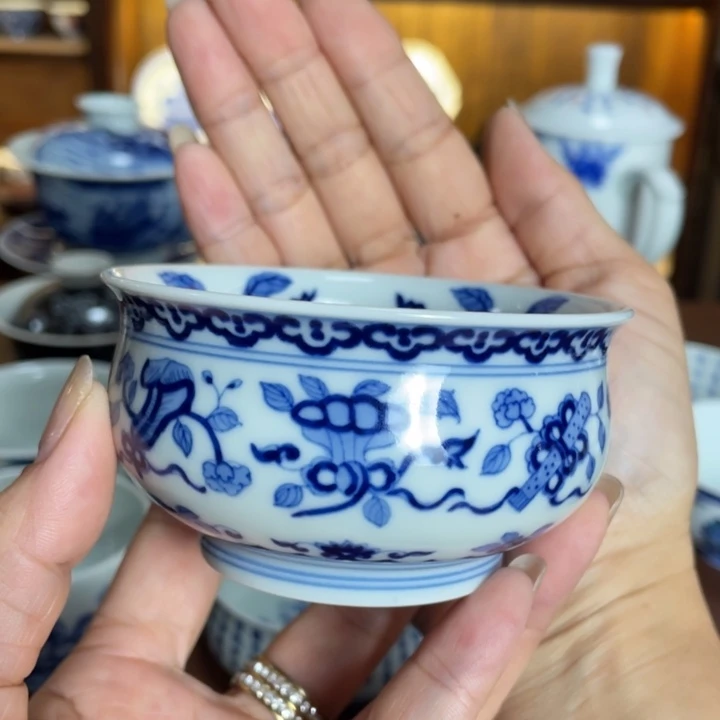 手工手绘八宝炉式杯
