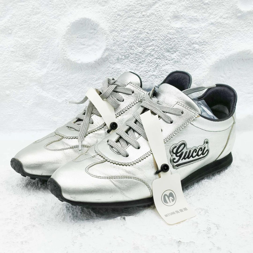 99新 GUCCI/古驰 gucci/古驰/银色休闲鞋女士/36.5码/非全新