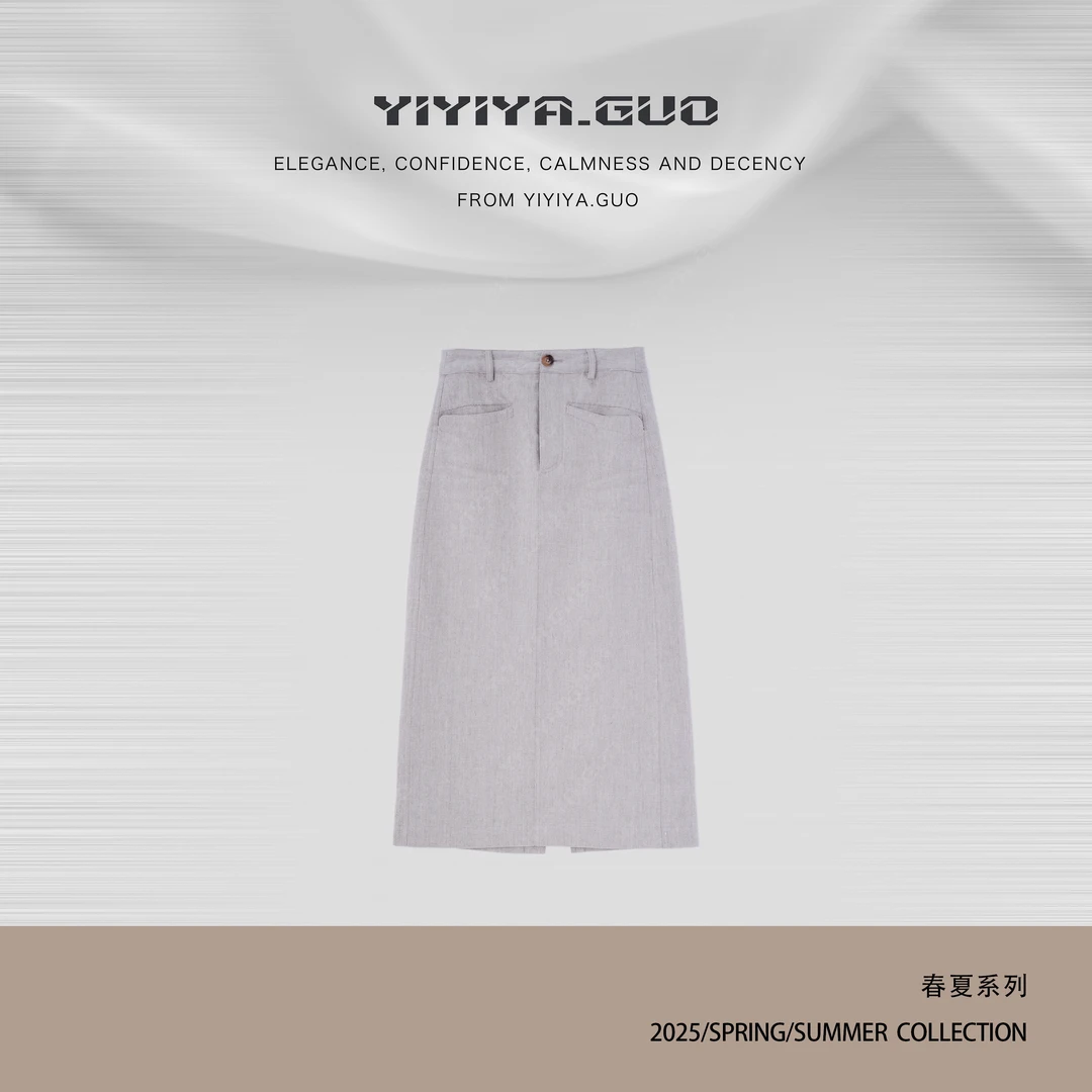 yiyiya.Guo艺艺吖【蓝城旧事】时尚百搭牛仔半裙25SS0156