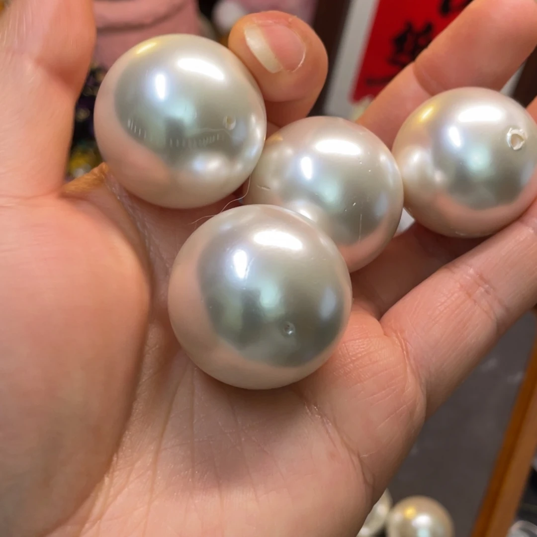 30mm贝珠 普白 2粒 手工diy脸珠半成品