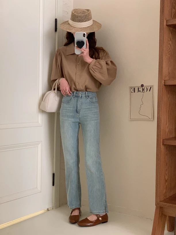 6622 海盐系～高腰直筒牛仔裤