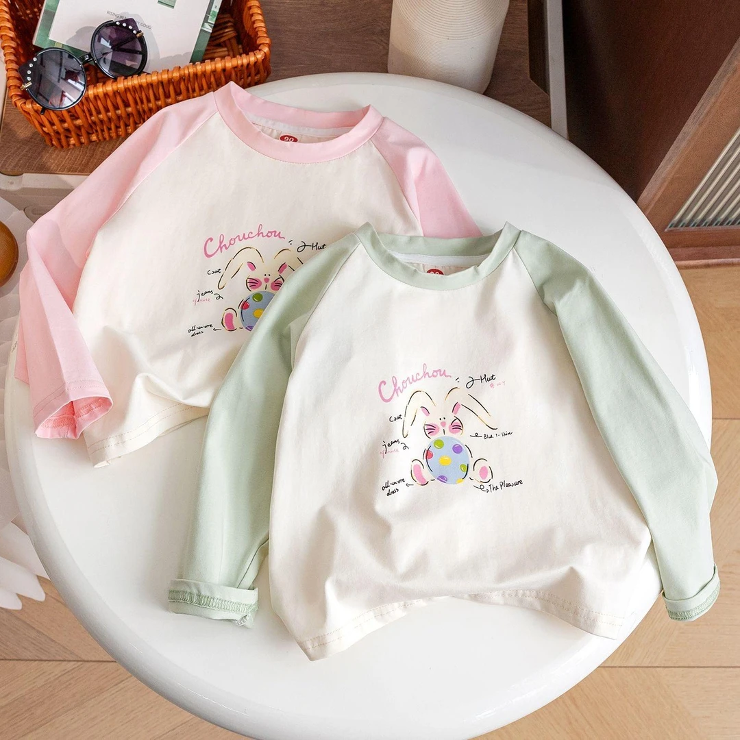 纯棉儿童长袖T恤透气百搭幼儿园穿搭3-12岁高性价比ins风潮宝上衣