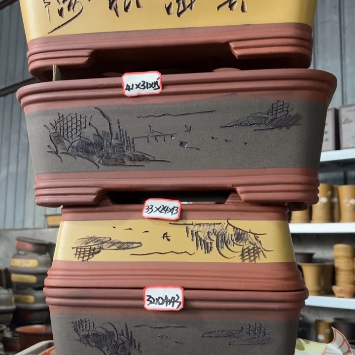 紫砂花盆128-4。