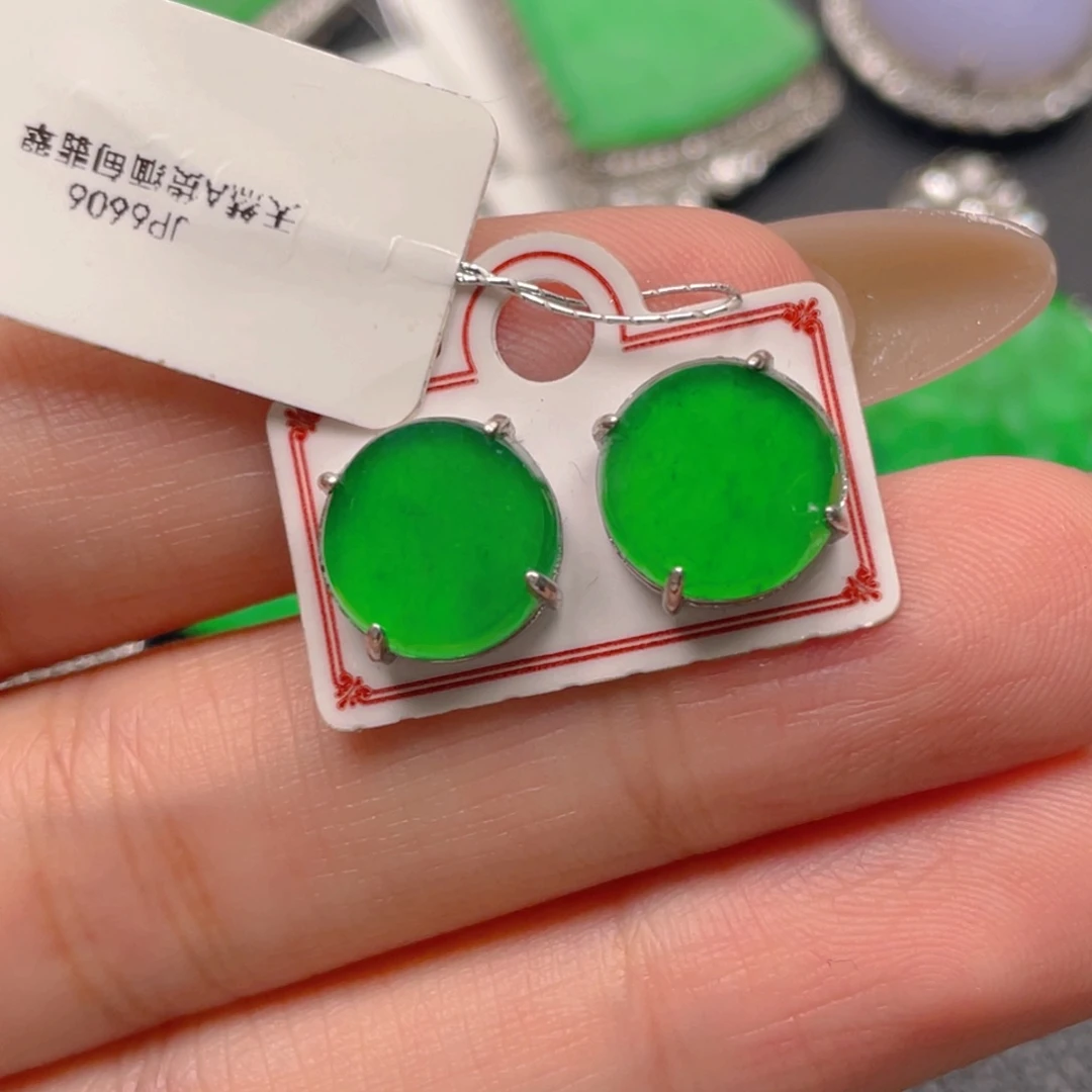 翡翠银S925镶嵌吊坠(不含链)