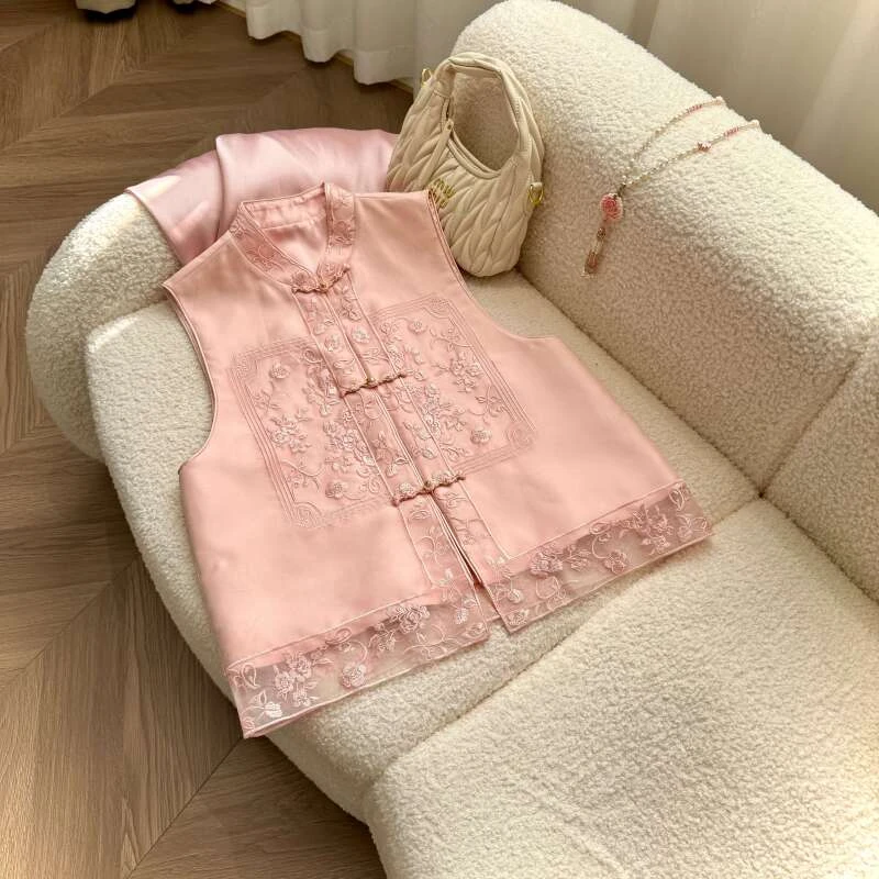 主播推荐 2024早秋新款百搭时尚气质复古新中式国风马甲1356