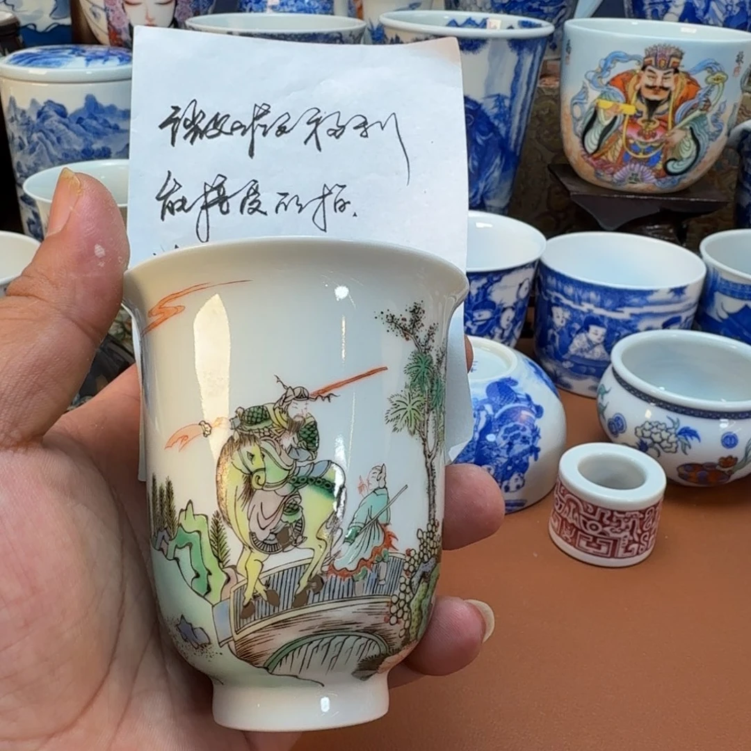 陶杯子景德镇全手工手绘陶瓷