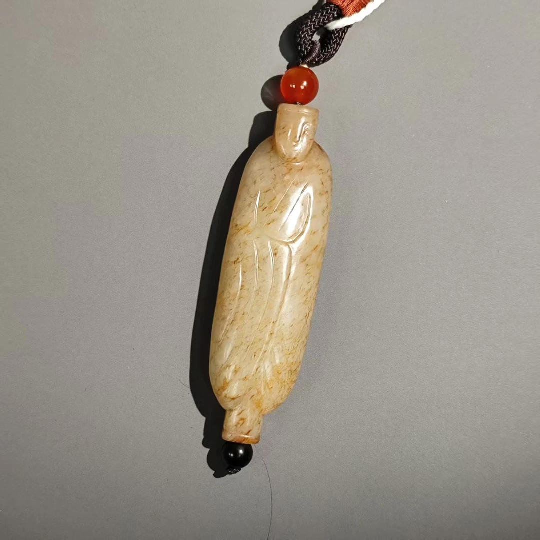 明代和田玉翁仲勒子 1