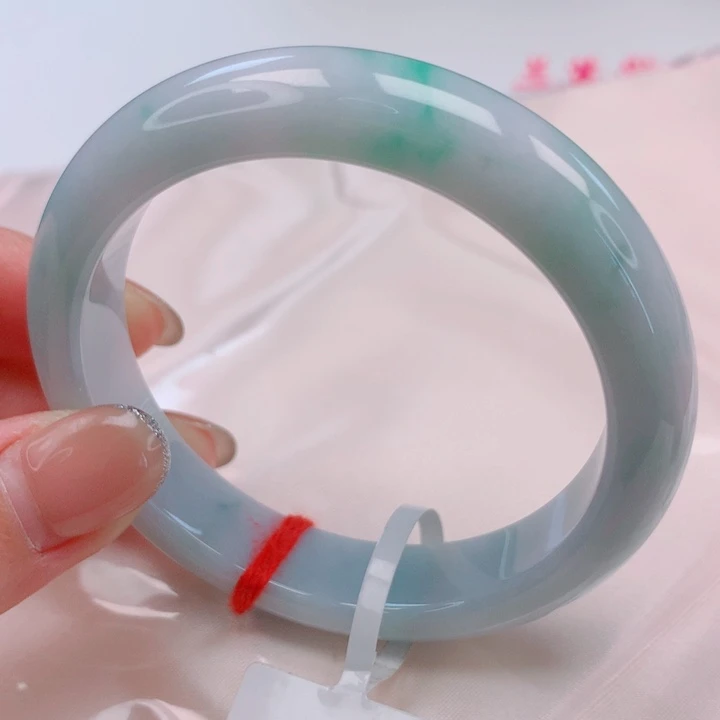 翡翠未镶嵌手镯55圈口胶润细腻性价比高完整