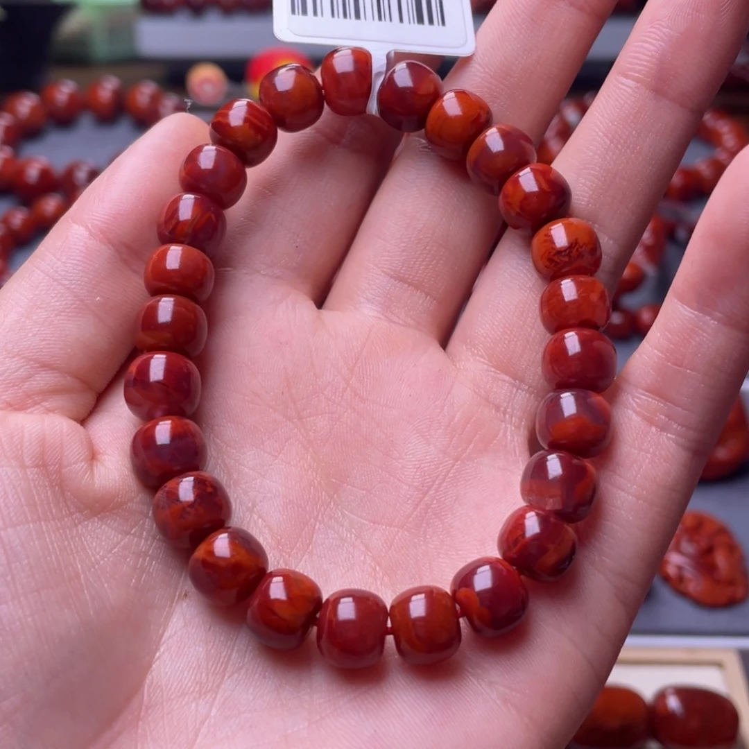 南红玛瑙其它未镶嵌W9mm瓦西火焰纹老型手串精品
