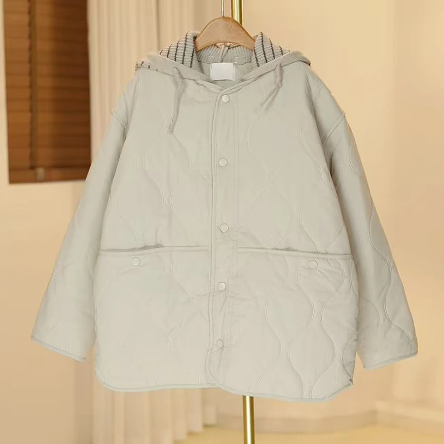 秋季女大童连帽棉衣外套洋气休闲百搭女童亲子装棉衣-SW120