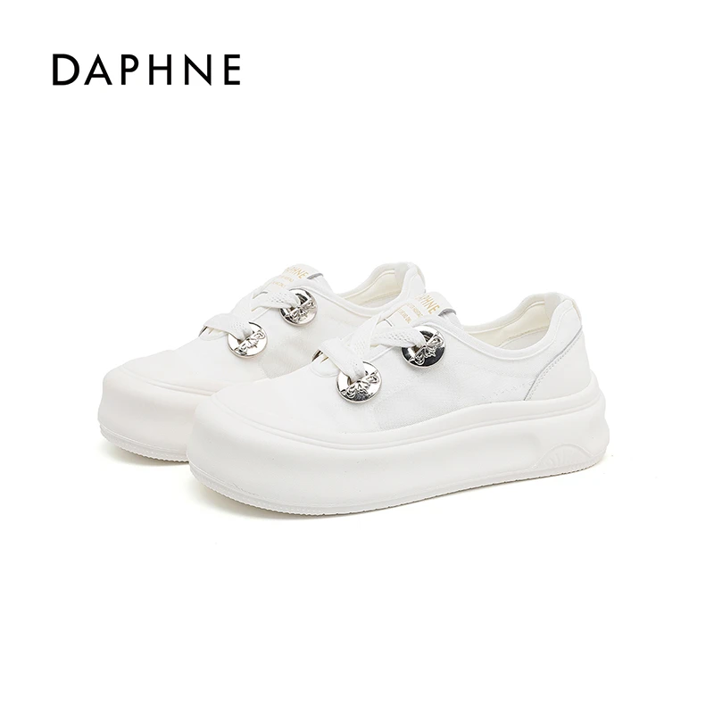 达芙妮2026新款女鞋休闲小众ins百搭夏季外穿厚底鞋子时尚小白鞋