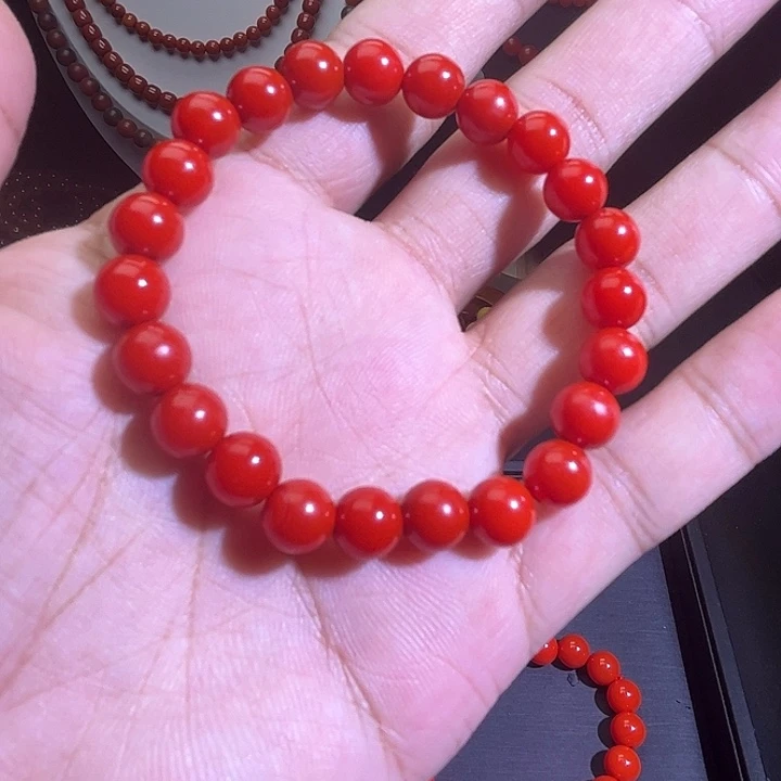 未镶嵌手链南红玛瑙8mm锦红