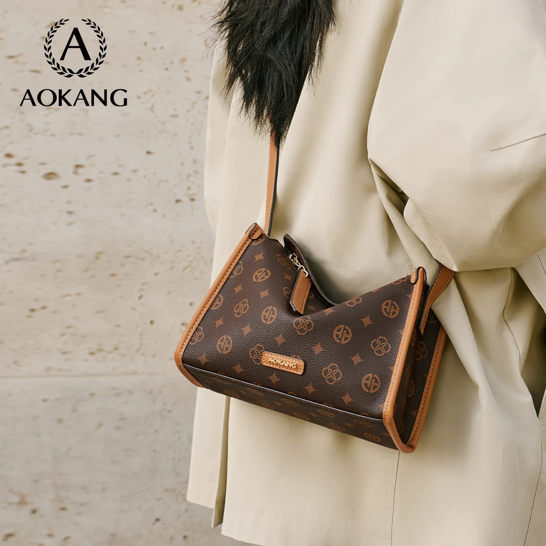 【奥康官方正品】2025流行款包包秋冬款复古印花单肩斜挎包百搭气质