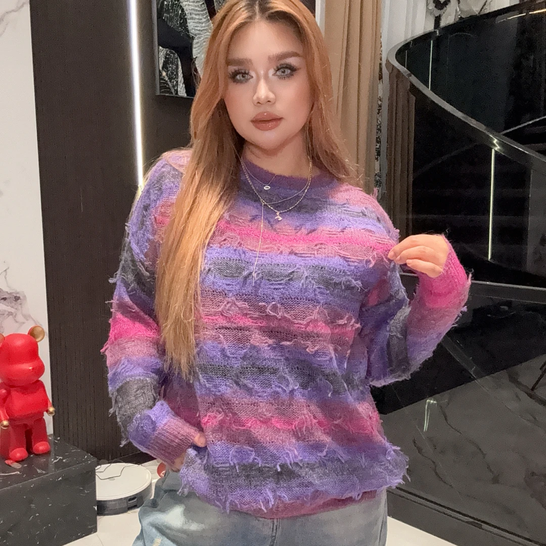 风毛针织衫休闲保暖宽松上衣针织