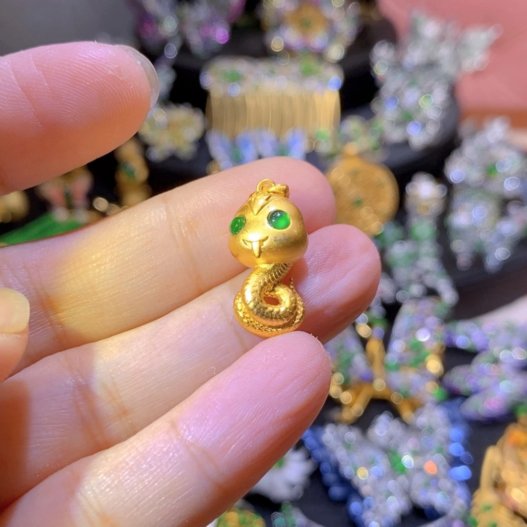 吊坠(不含链)银S925镶嵌翡翠