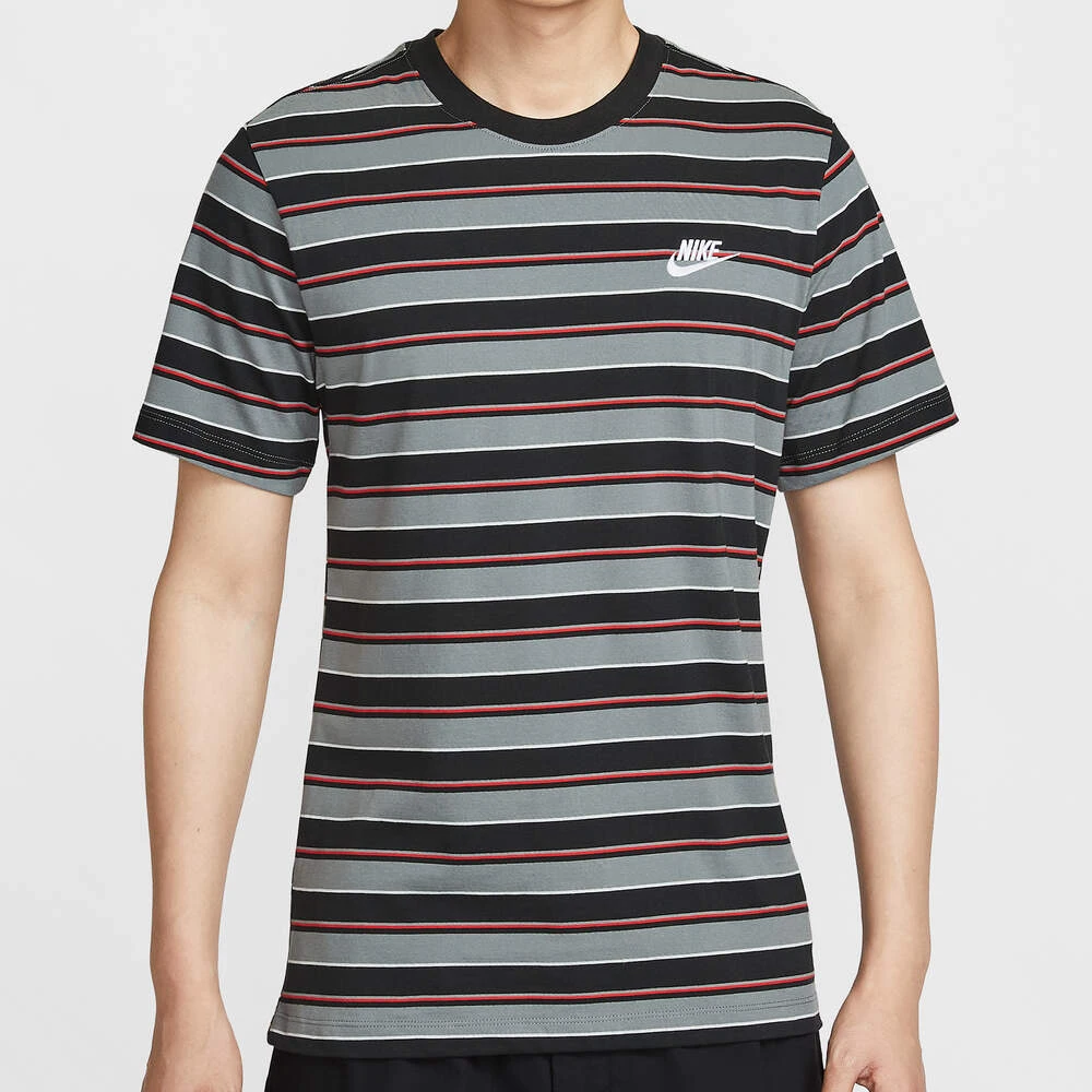 NIKE耐克2025男子NSW TEE CLUB STRIPE SP25针织短T恤HJ0551-011