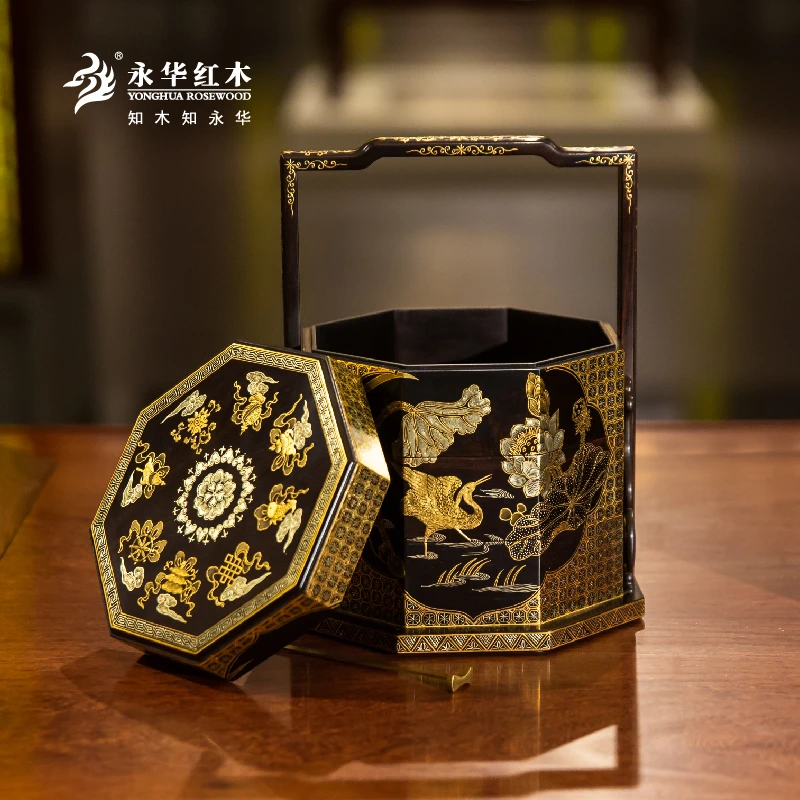 永华制器松鹤延年描金提盒【抖音小店专属价】