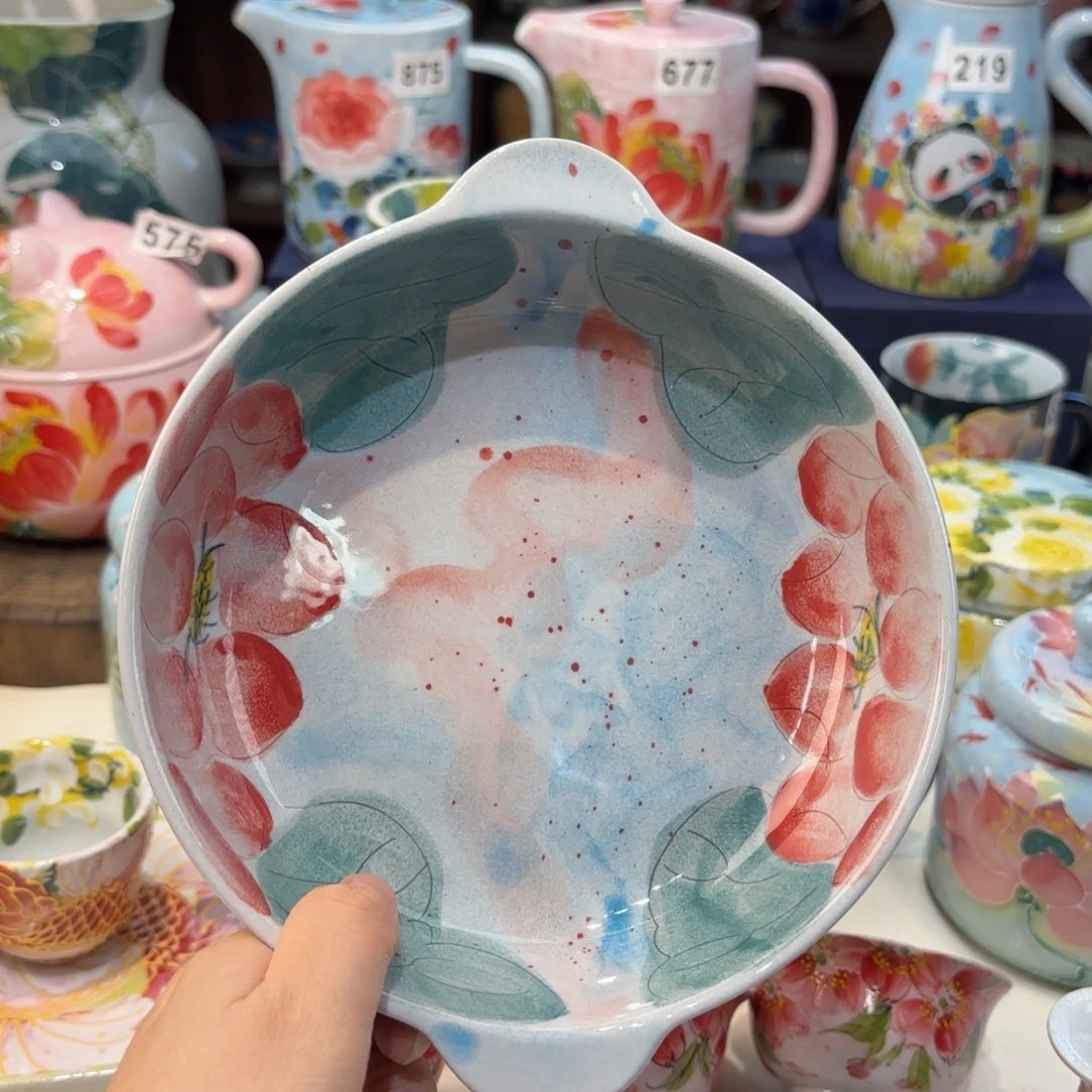 瓷片景德镇手绘高温釉下彩陶瓷茶具