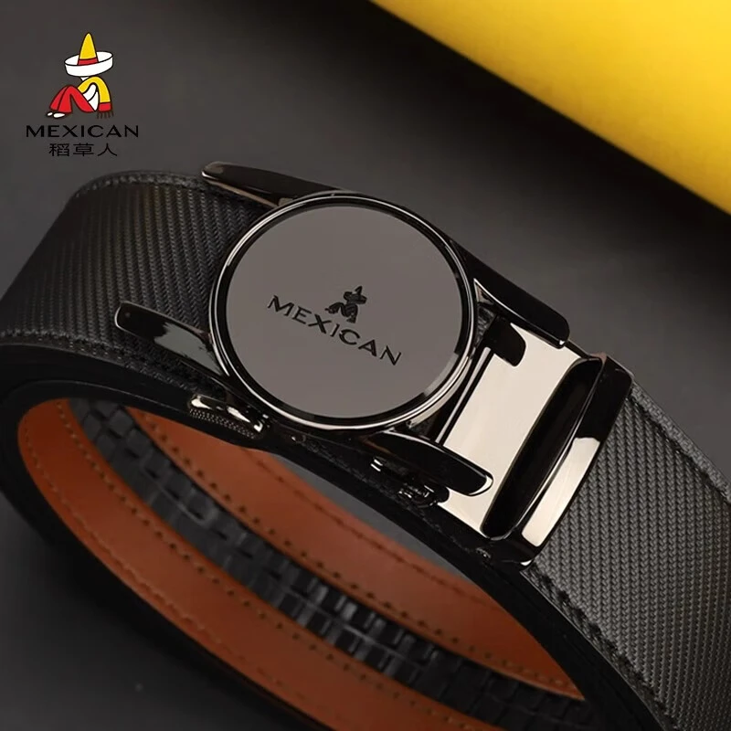 稻草人（MEXICAN）男士男款皮带新款商务腰带潮流耐用真皮百搭