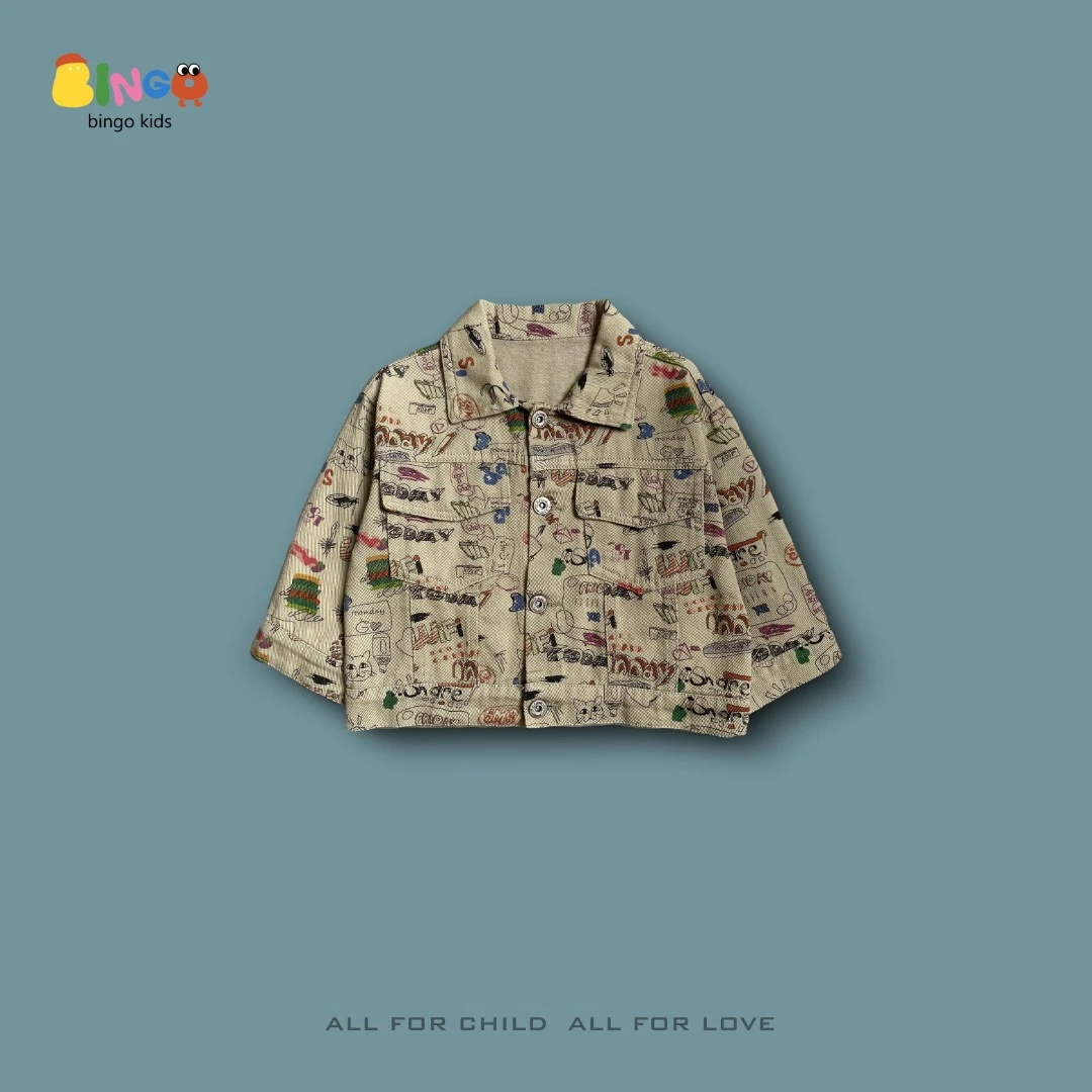 【hcb3120】春季儿童满印涂鸦外套