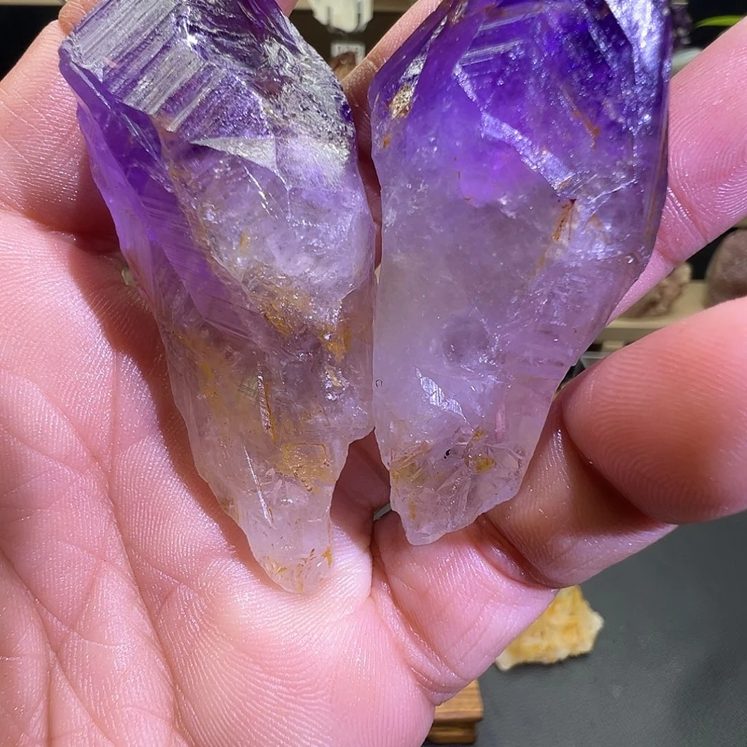 石材紫水晶原石摆件，