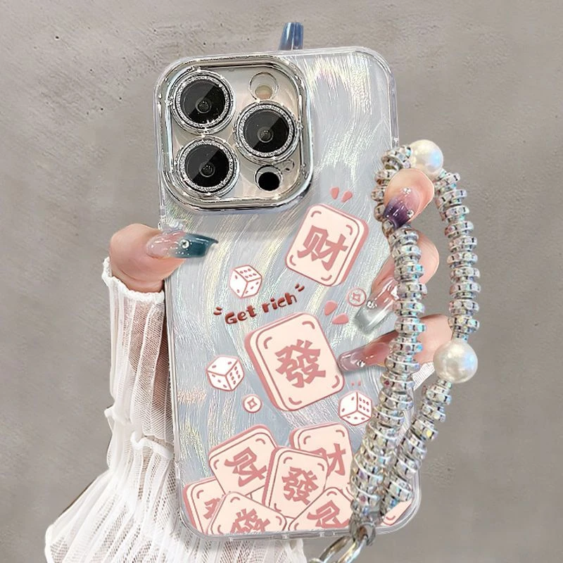 幸运发财麻将羽纱手机壳适用小米华为oppo小米防摔iPhone16镜头膜