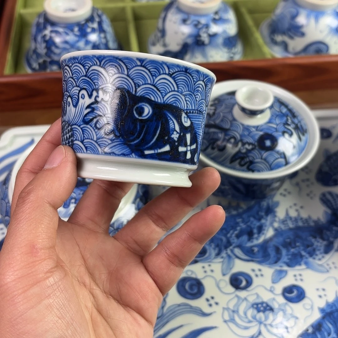 陶瓷盖碗景德镇手绘茶器