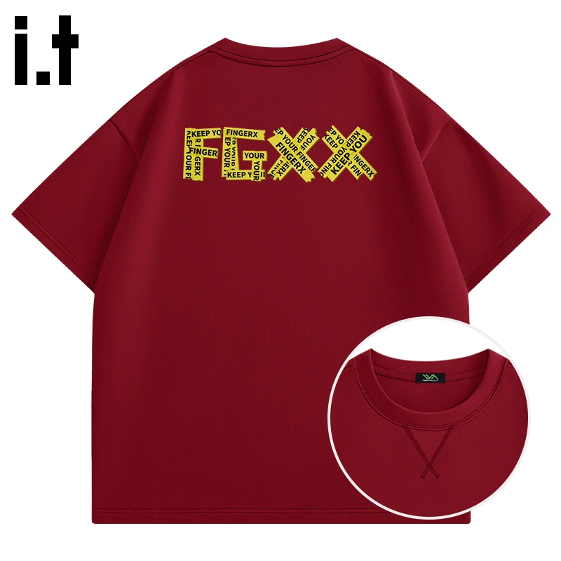 it FINGERCROXX美式抗菌短袖男百搭T恤2025夏季新款无性别体恤潮