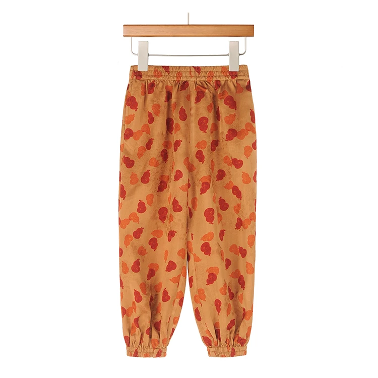 【现货】「得胜葫芦-束脚长裤」100%桑蚕丝B009透孔罗红云纱宽松裤