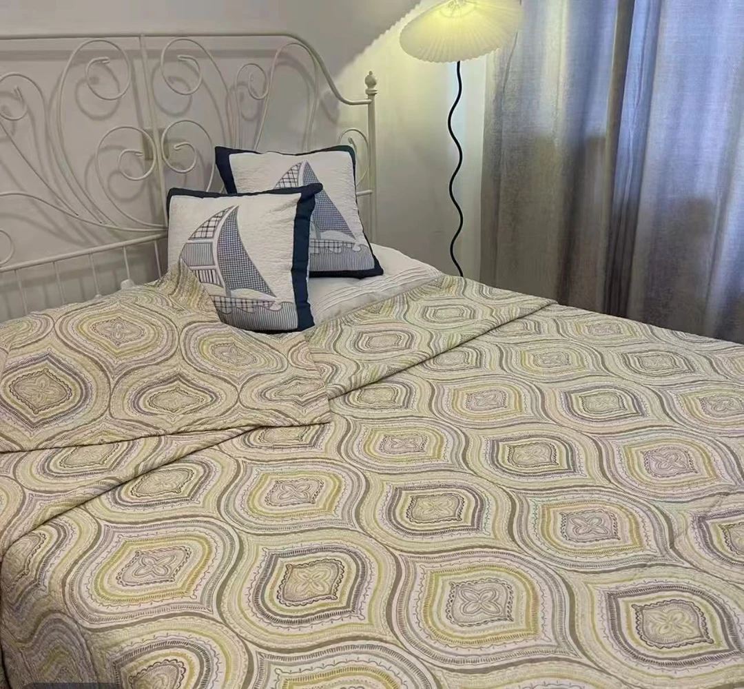 《小黑哥专属》出口外贸韩国纯棉床盖三件套单件双面多功能夹棉