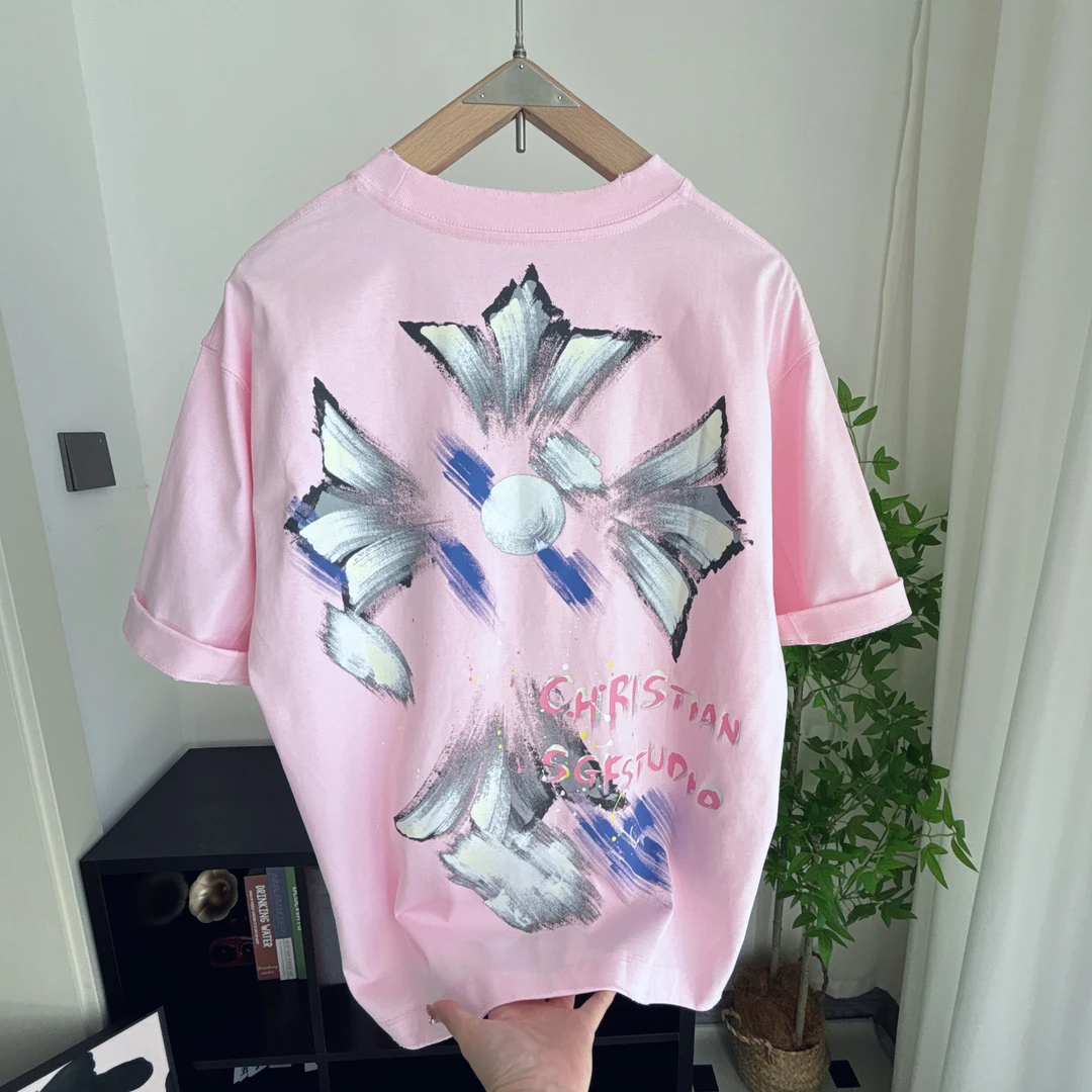 夏季100棉男士短袖T桖印花设计简约时尚圆领百搭男半袖宽松圆领