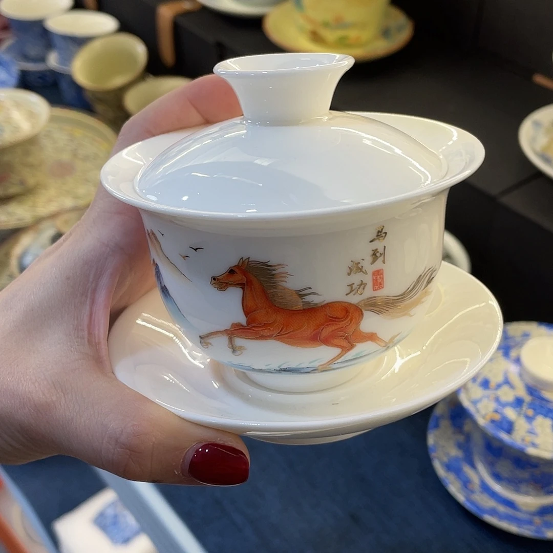 陶景德陶瓷盖碗茶具