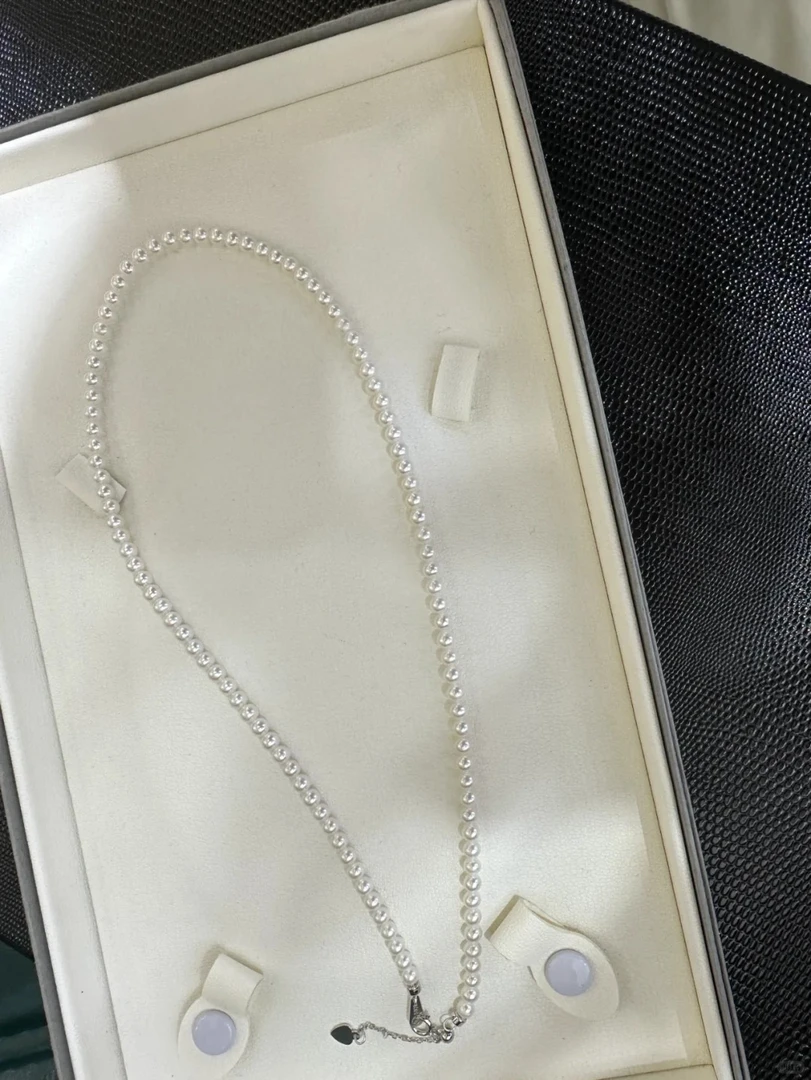 链子925银 小米baby珠 3-4mm正圆极光 几乎无暇 时尚百搭贝珠精致