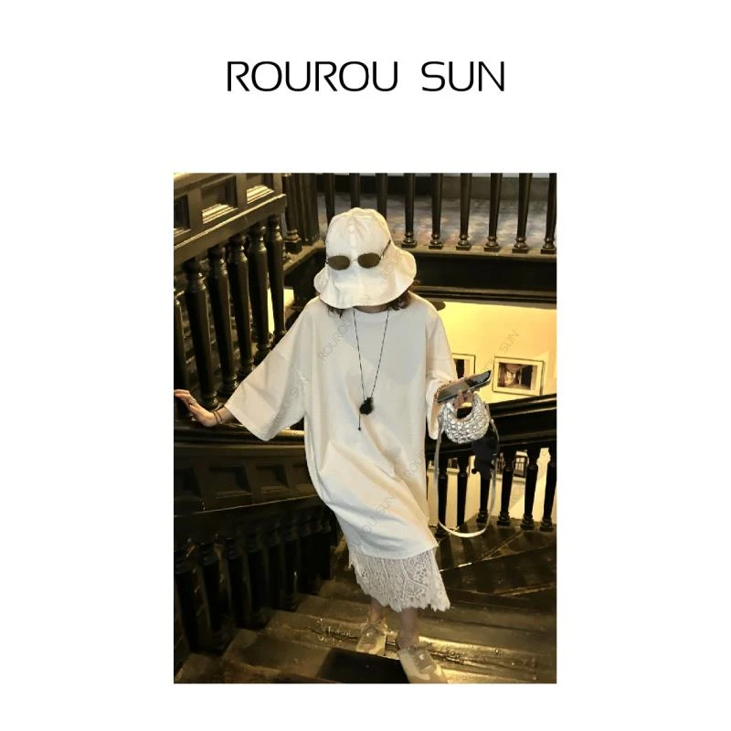 25193简约风纯色基础后中线短袖T恤女宽松休闲舒适上衣